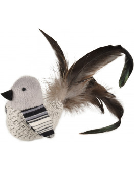 Fågel med fjädrar, kattmynta och rassel