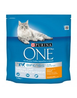 PURINA ONE Indoor Steriliserad Katt Kyckling, fullkorn - 4 x 1,5 kg