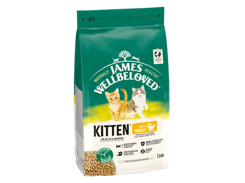 James Wellbeloved Kitten Hypoallergenic Turkey & Rice - Ekonomipack: 3 x 1,5 kg