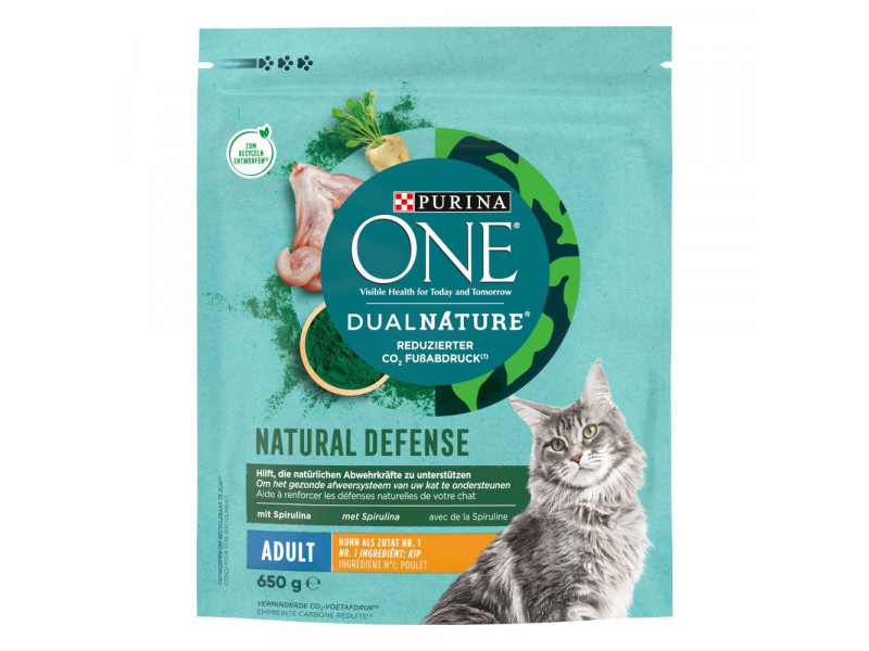 PURINA ONE kattfoder till specialpris!  - Dual Nature kyckling & spirulina (2 x 650 g)