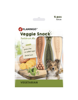 Flamingo Veggie tandborstmix - 160 g (4 bitar, 12,5 cm)