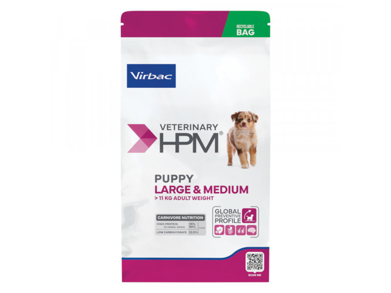 Virbac Veterinary HPM Baby Dog Large & Medium - Ekonomipack: 2 x 12 kg
