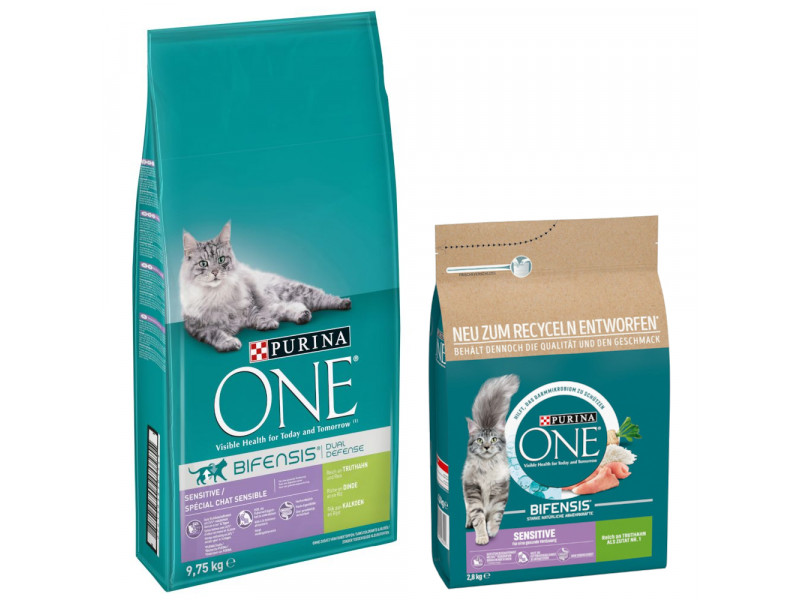 9,75 kg PURINA ONE + 2,8 kg på köpet! - 9,75 kg Sensitive + 2,8 kg Sensitive