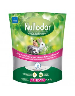Nullodor Silikatströ för katter och smådjur - 1,5 kg