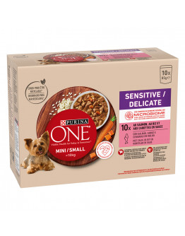 PURINA ONE Mini Sensitive-Delicate med lax - 10 x 85 g