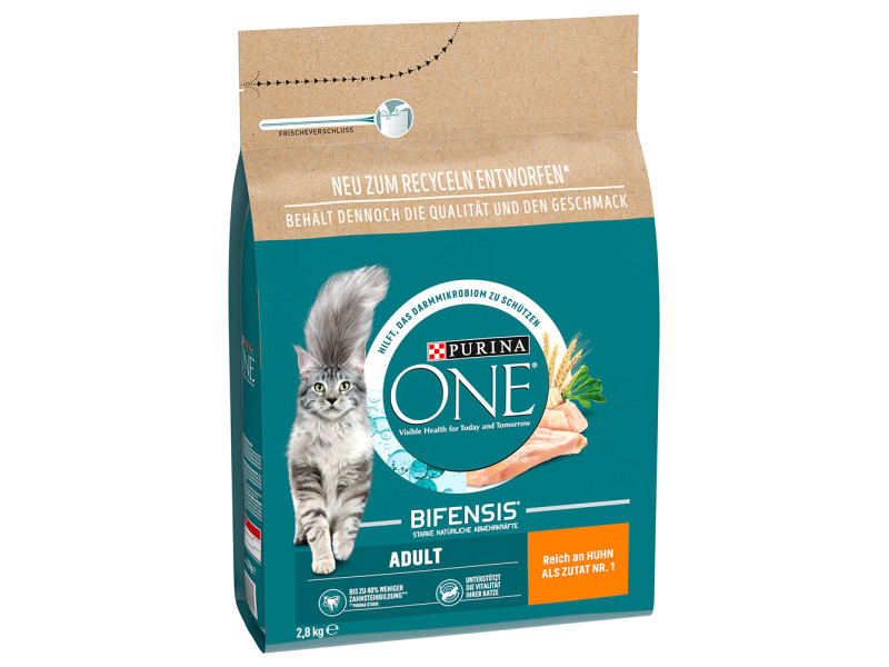 Purina ONE Adult Kyckling & fullkorn - Ekonomipack: 3 x 2,8 kg