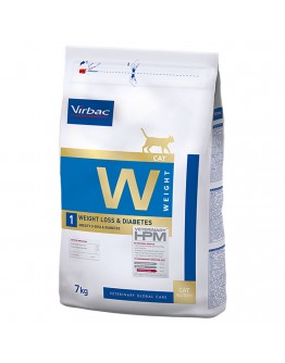 Virbac Veterinary HPM Viktminskning och diabetes hos katt W1 - Ekonomipaket: 2 x 7 kg