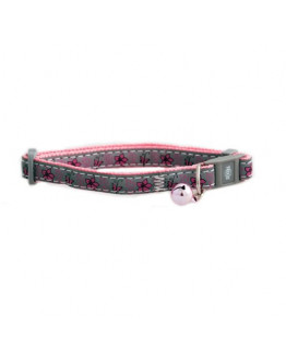Kattungehalsband blomma & fjäril Rosa