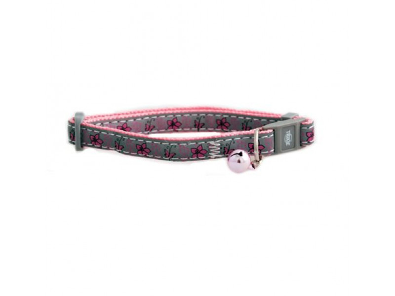 Kattungehalsband blomma & fjäril Rosa