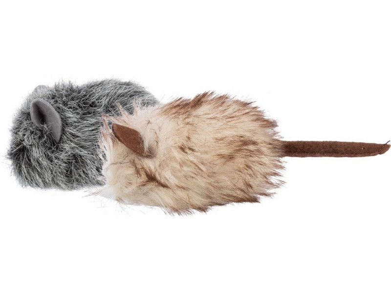Mus, plysch, catnip, 9, Grå