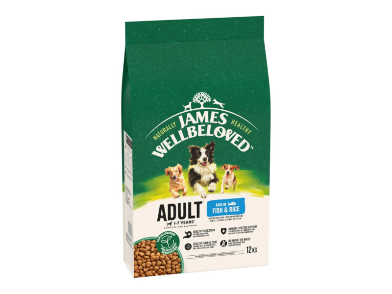 James Wellbeloved Adult Dog Hypoallergenic Fish & Rice - 12 kg