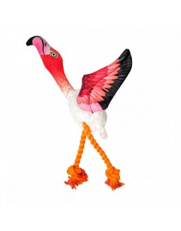 Duvo+ Mjukisdjur Flamingo med Repben och Pipljud