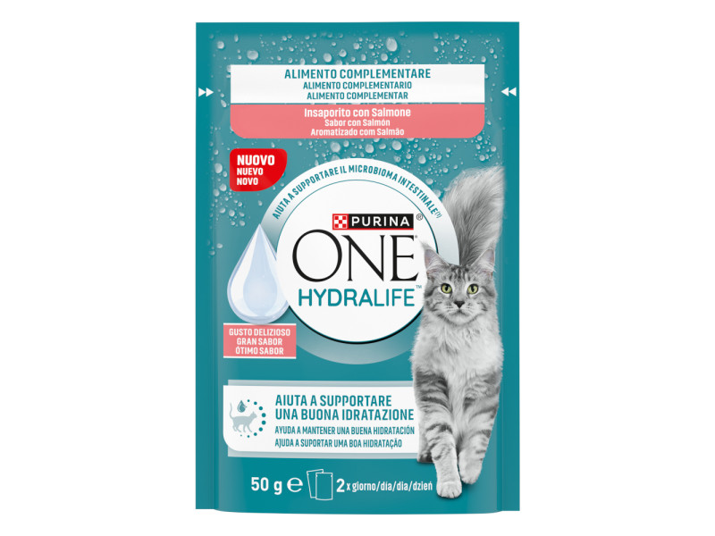 PURINA ONE Hydralife Cat Liquid 12 x 50 g - Med laxsmak