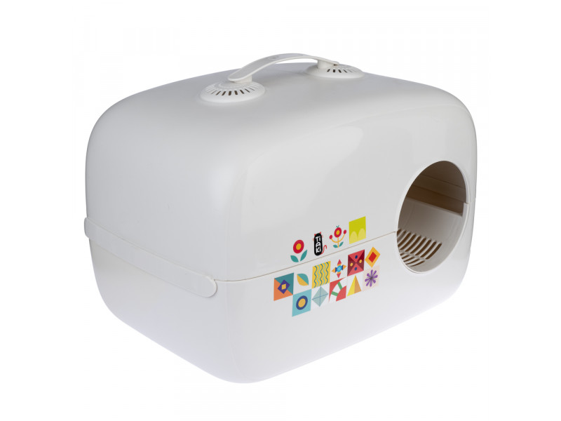 TIAKI Rex kattlåda med tak - Vit