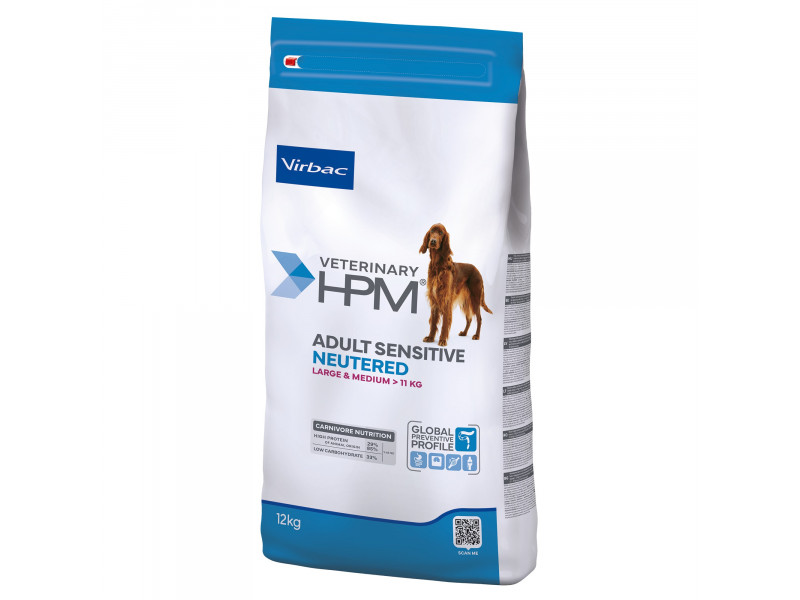 Virbac Veterinary HPM Adult Sensitive Neutered Dog Large & Medium - Ekonomipack: 2 x 12 kg
