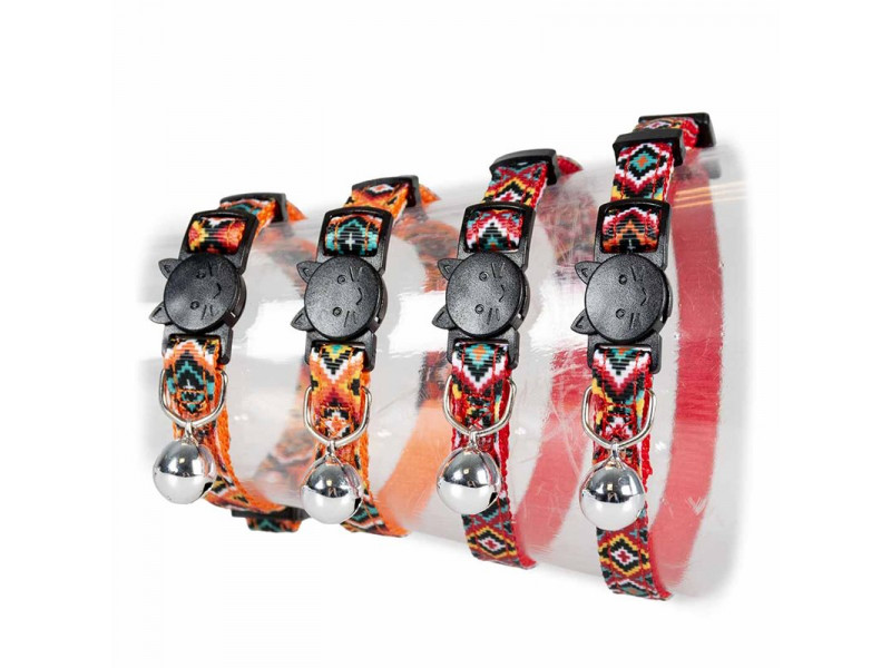 Katthalsband Indian Design, Röd