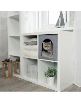 Kattgrotta Ella för IKEA hylla Grå