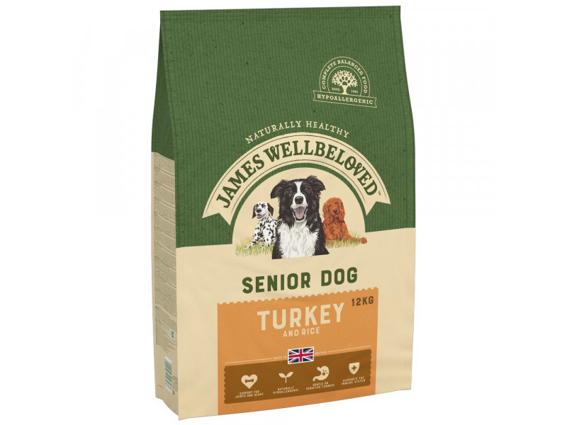 James Wellbeloved Senior Turkey & Rice - Ekonomipack: 2 x 12 kg
