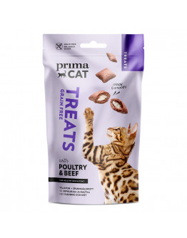 PrimaCat Crunchy Treats Skin Coat med fjäderfä & nötkött - 40 g