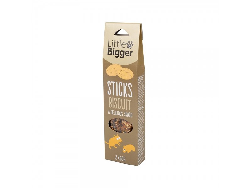 Little&Bigger Sticks Smådjur Kex 2x60 g