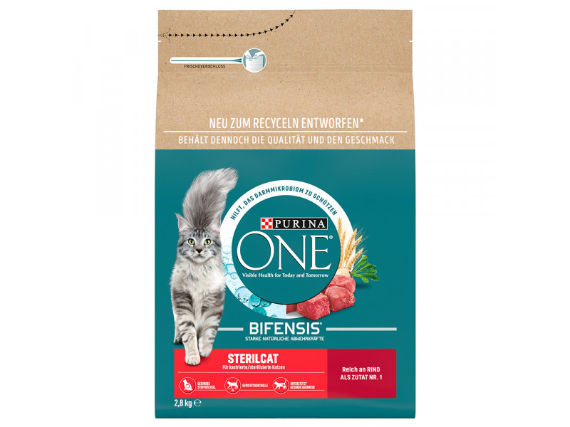 4 x 2,8 kg / 4 x 3 kg Purina ONE Adult till sparpris! - SterilCat Nötkött (4 x 2,8 kg)