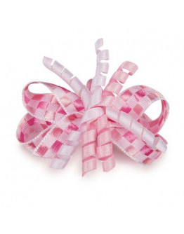 Hundrosett Rutig Rosa
