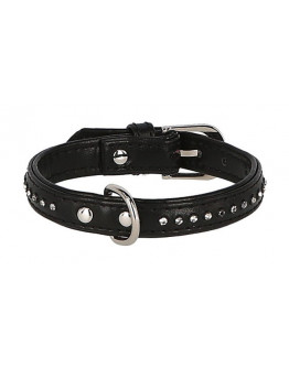 Hundhalsband Rhinestones Svart 24-28cm