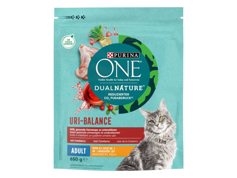 Purina One Dual Nature Adult Kyckling & tranbär - Ekonomipack: 2 x 650 g
