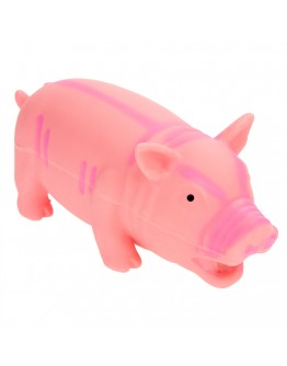 Latexgris hundleksak med originalljud - ca 23 cm, rosa