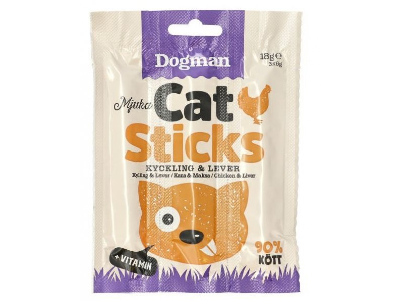 Kattgodis Cat sticks 3-pack Kyckling/Lever