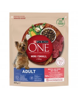 Purina One Mini Adult Beef & Rice - Ekonomiförpackning: 3 x 800 g