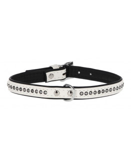 Hundhalsband Rhinestones Vit 34-39cm