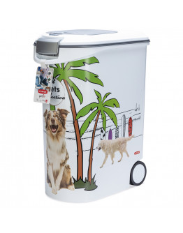 Curver fodertunna för hund - Palmdesign: upp till 20 kg torrfoder (54 liter)