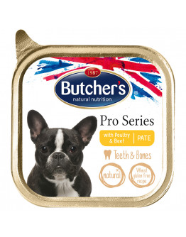 Ekonomipack: Butcher's ProSeries Teeth & Bones 24 x 150 g - Fjäderfä & nötkött
