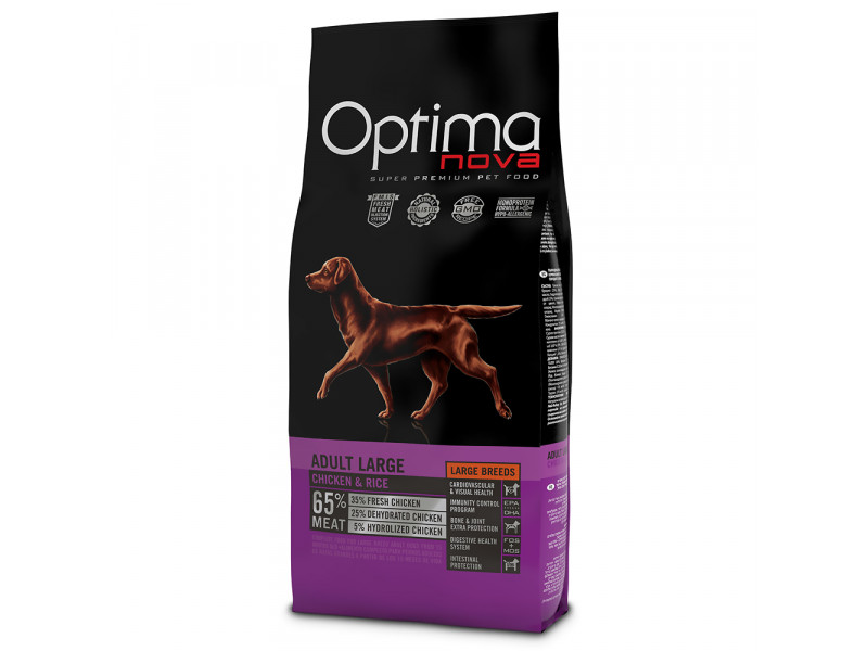 2 x 12 kg Optimanova Adult till specialpris! - Large Adult Chicken & Rice