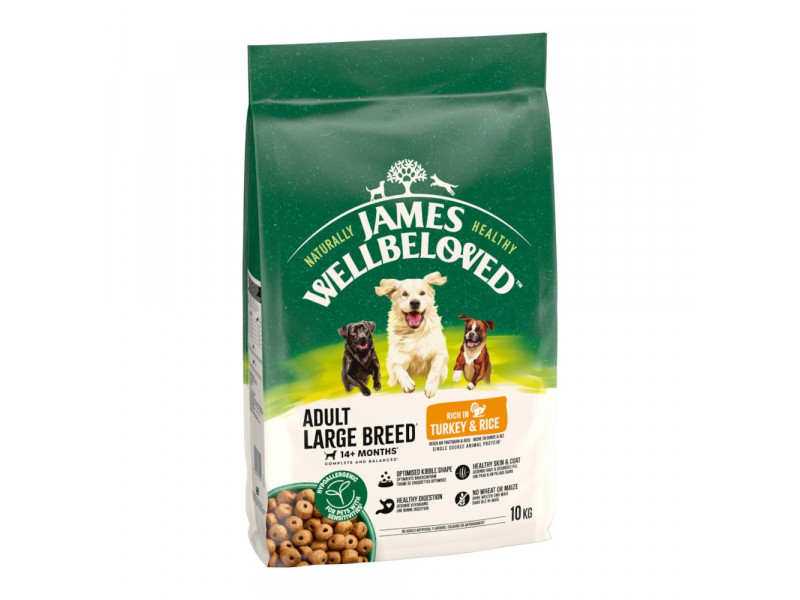 James Wellbeloved Adult Large Breed Dog Hypoallergenic Turkey & Rice - 10 kg