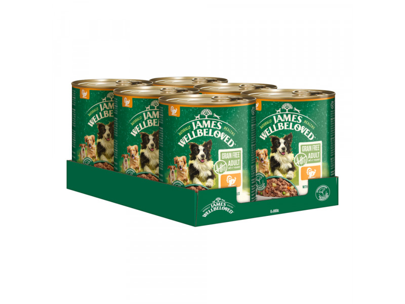 James Wellbeloved Grain Free Adult Dog Hypoallergenic med kalkon - Ekonomipack: 12 x 800 g