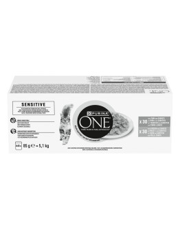 PURINA ONE Sensitive Mix Adult 60 x 85 g - Ekonomipack: 2 x 60 x 85 g