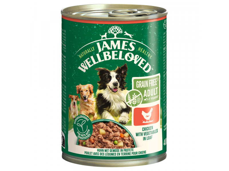James Wellbeloved Hypoallergenic till specialpris! - 6 x 400 g Adult kyckling i paté James Wellbeloved Hypoallergenic till specialpris! - 6 x 400 g Adult kyckling i paté