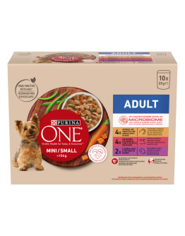 PURINA ONE Mini Adult Mixpack med kyckling, nötkött + lamm - Ekonomipack: 20 x 85 g