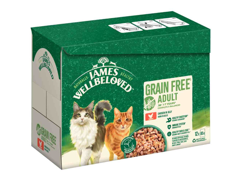 James Wellbeloved Grain Free Adult Cat med kyckling i gelé - 12 x 85 g