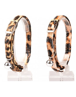 Katthalsband Leopard Leatherette, Beige