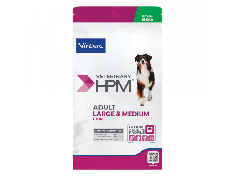 Virbac Veterinary HPM Adult Dog Large & Medium - 12 kg
