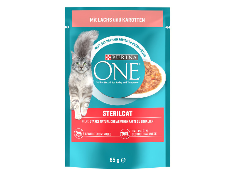 PURINA ONE  52 x 85 g våtfoder till ett specialpris! - Sterilcat lax & morot