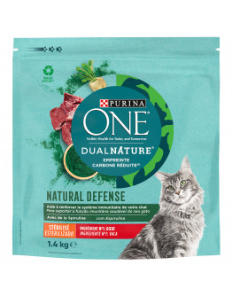 PURINA ONE Dual Nature Sterilized Nötkött med spirulina - Ekonomipack: 3 x 1,4 kg