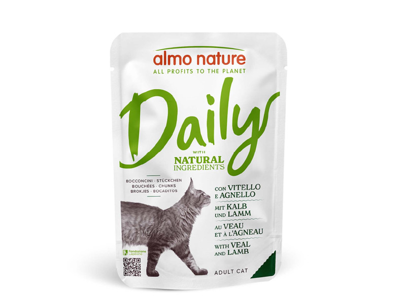 Ekonomipack: Almo Nature Daily Menu Pouch 24 x 70 g - Kalv och lamm