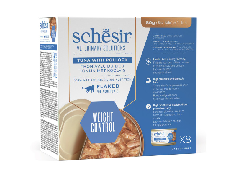 Ekonomipack: Schesir Veterinary Solutions Weight Control 24 x 80 g - Tonfisk & sej