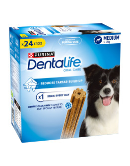 3 + 1 på köpet! Purina Dentalife  - Medelstora hundar (12-25 kg) - 96 sticks
