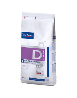 Virbac Veterinary HPM Dog Dermatology Support D1 - Ekonomipack: 2 x 12 kg