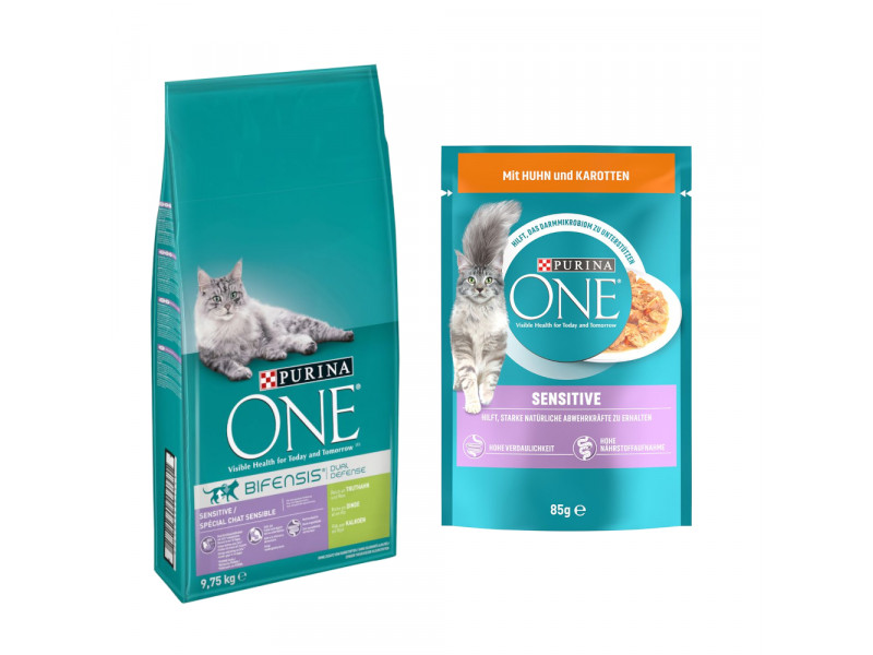 9,75 kg PURINA ONE torrfoder + 13 x 85 g passande våtfoder på köpet! - Sensitive + Sensitive Kyckling & morötter 9,75 kg PURINA ONE torrfoder + 13 x 85 g passande våtfoder på köpet! - Sensitive + Sensitive Kyckling & morötter